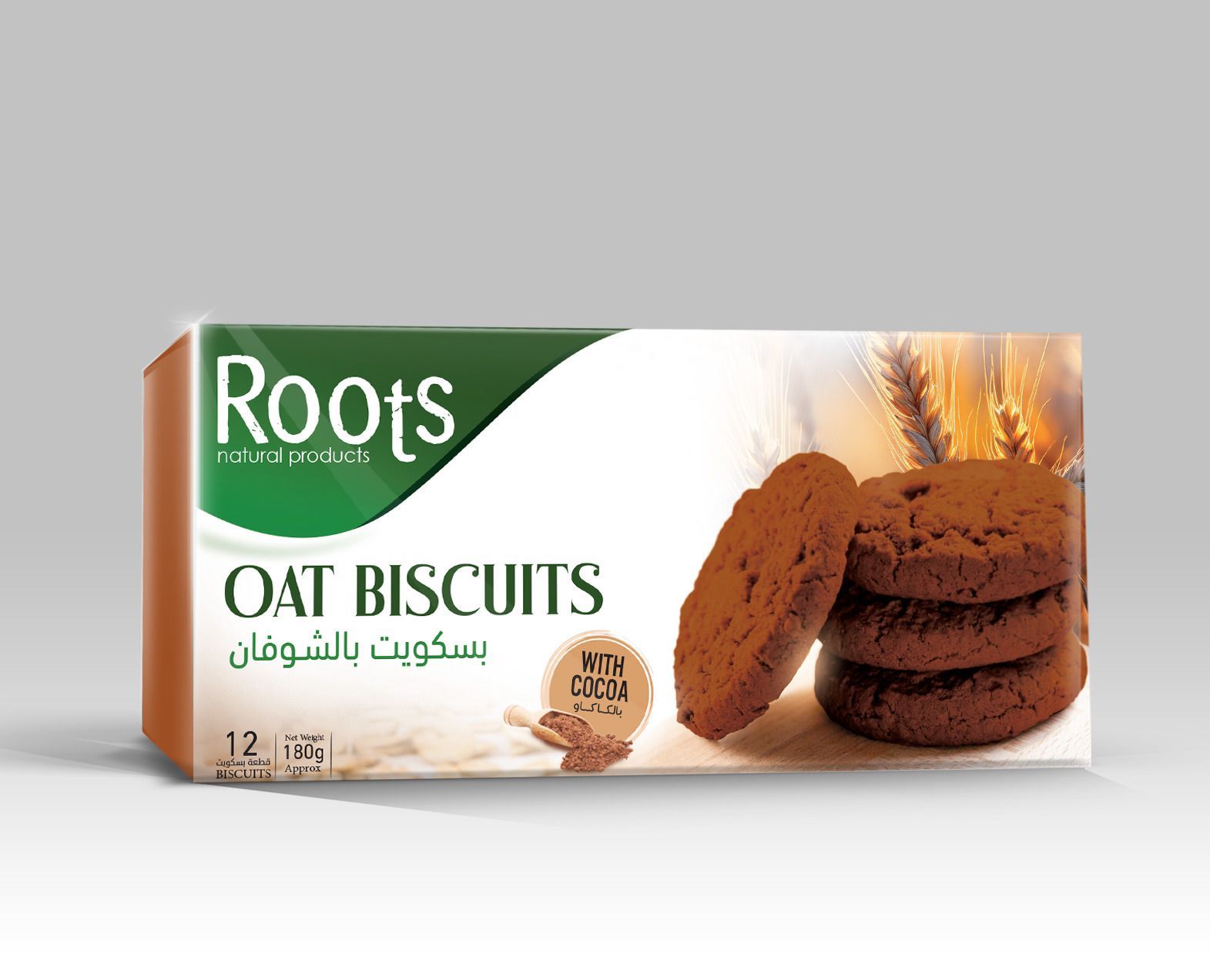 Roots Oat Biscuits with Cocoa 12 piece